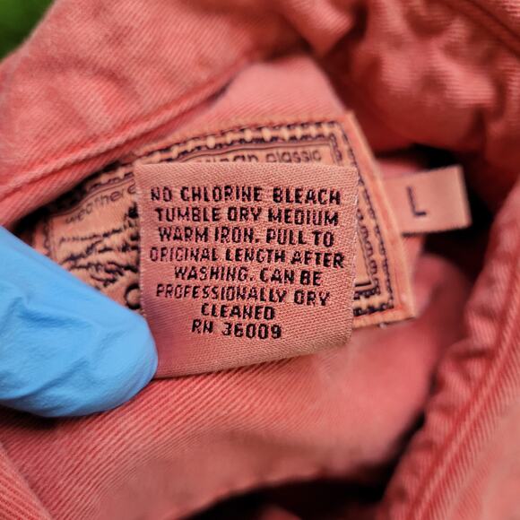 Vintage 90s Calvin-Klein Faded Coral Pink Button Up Shirt Large 23x32 USA - Picture 12 of 12
